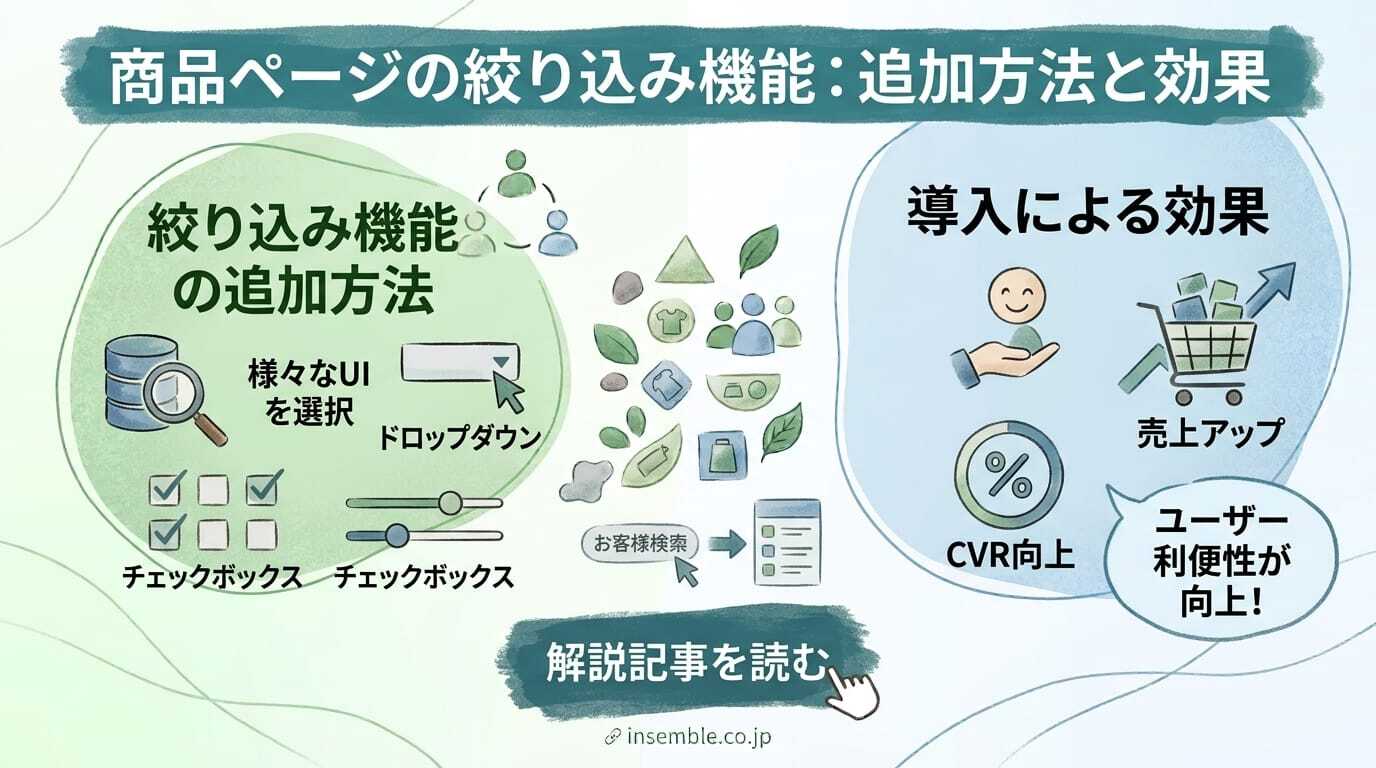 Webサイトの商品ページに絞り込み（フィルタリング）機能を追加する方法とその効果